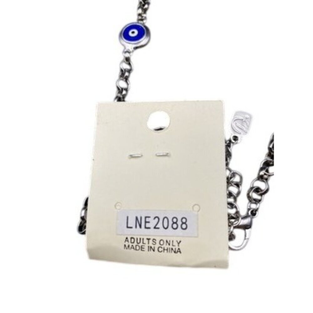 NWT Da Vinci You & I Earring Set Blue Evil Eye Red Ladybug Necklace Silver Tone - Picture 5 of 6